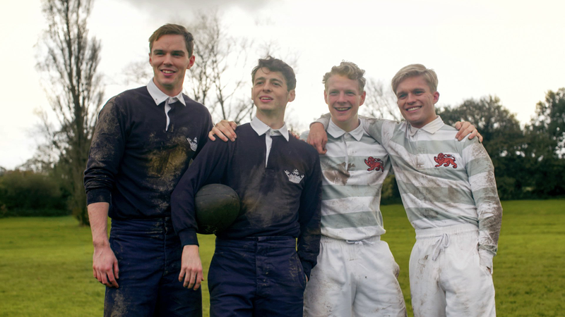 The fellowship of the movie: Nicholas Hoult, Anthony Boyle, Patrick Gibson, and Tom Glynn-Carney